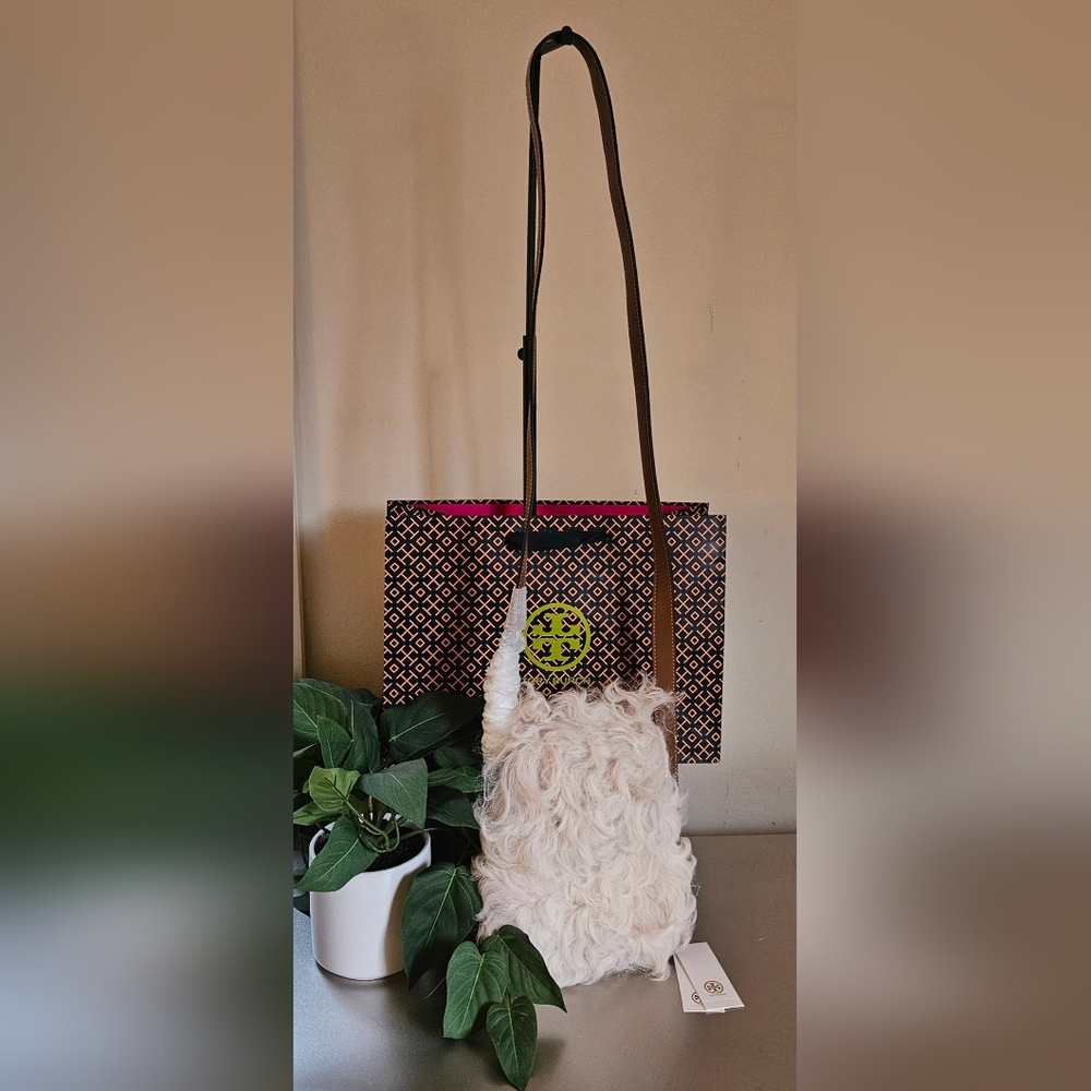 Tory Burch nwt Rory Shearling Crossbody Genuine Lamb sheep  Fur Purse